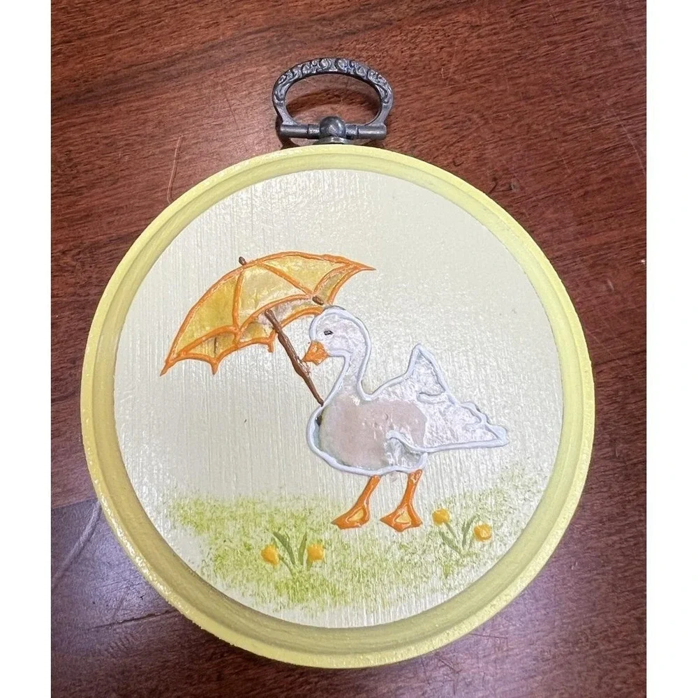 Vtg Merri Mates Hand Painted Duck Duckling Chicks Nursery Wall Plaque Baby Decor